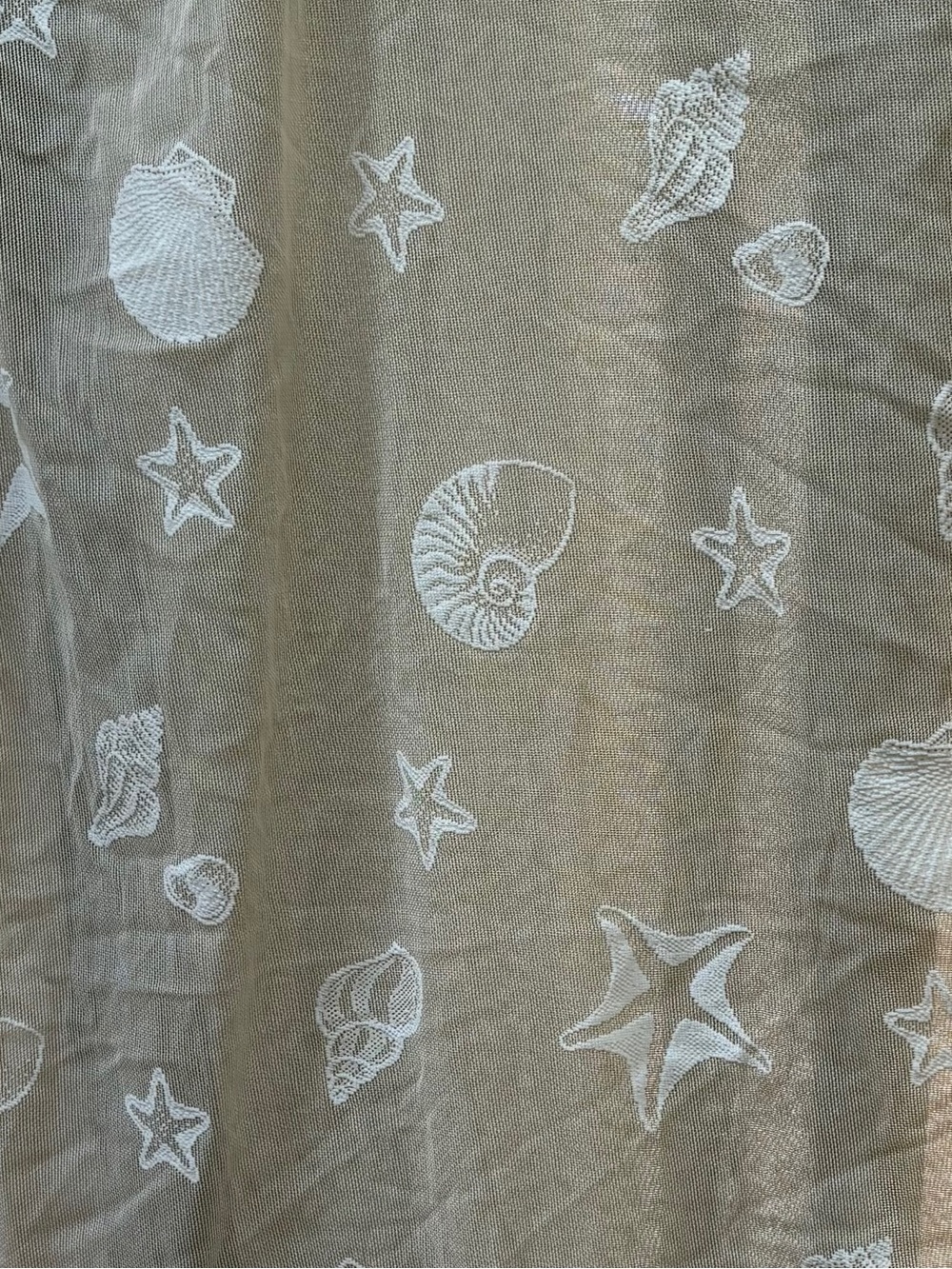 Vintage Kravet Embroidered seashells sheer Fabric